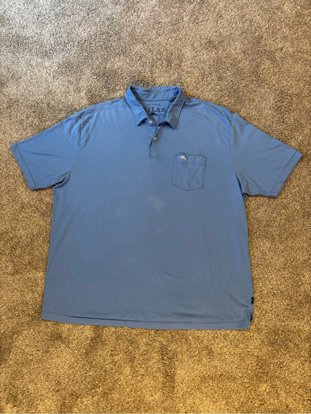 Tommy Bahama Relax Men’s 2XL Big & Tall Blue Knit Polo Short Sleeve Summer Logo